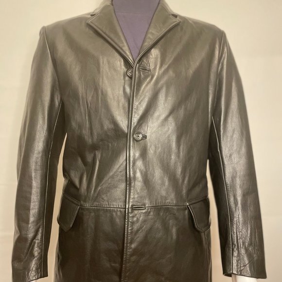 Banana Republic Black Leather Blazer - M - Picture 2 of 14